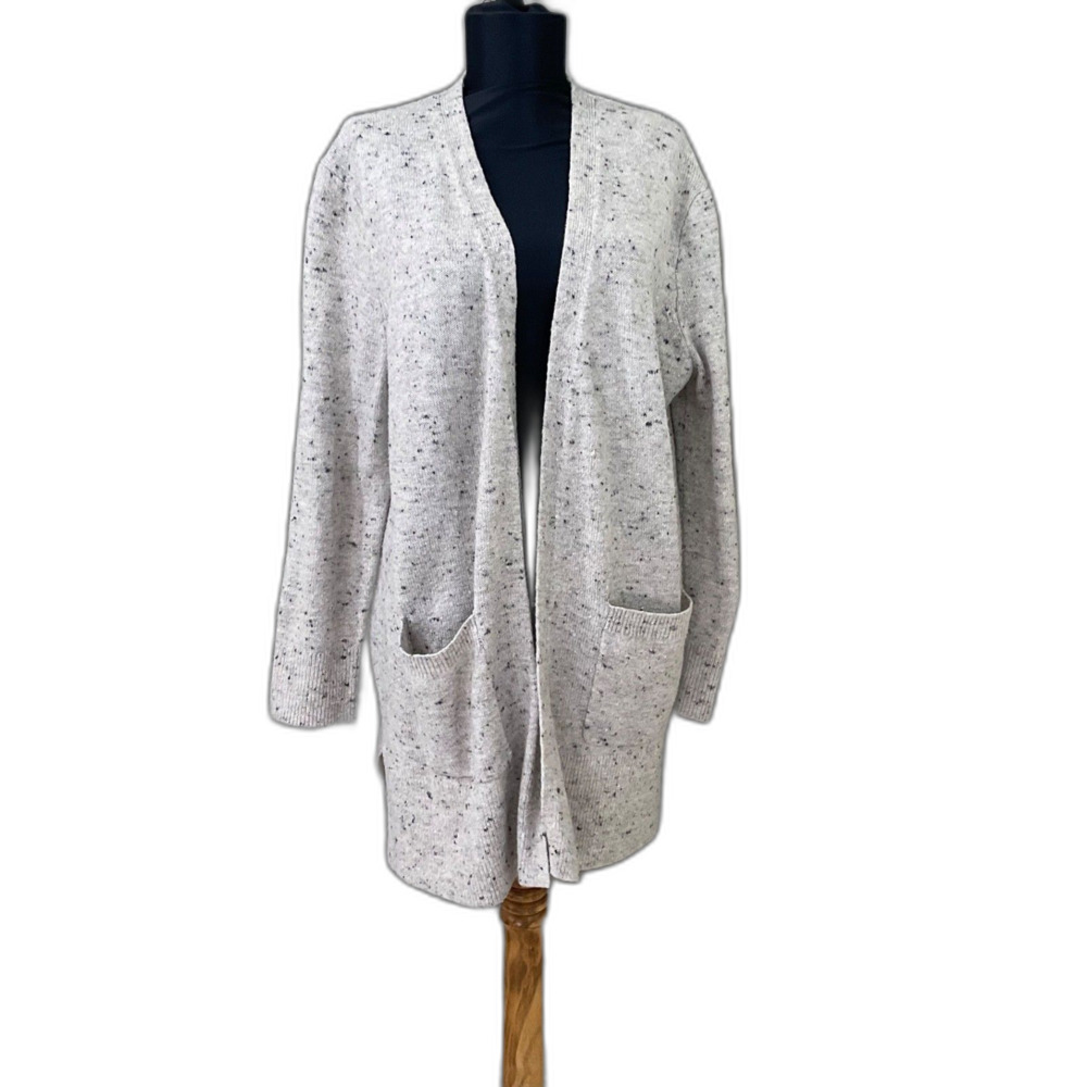 Madewell Donegal Kent coziest yarn Oversized Size L speckled gray long line